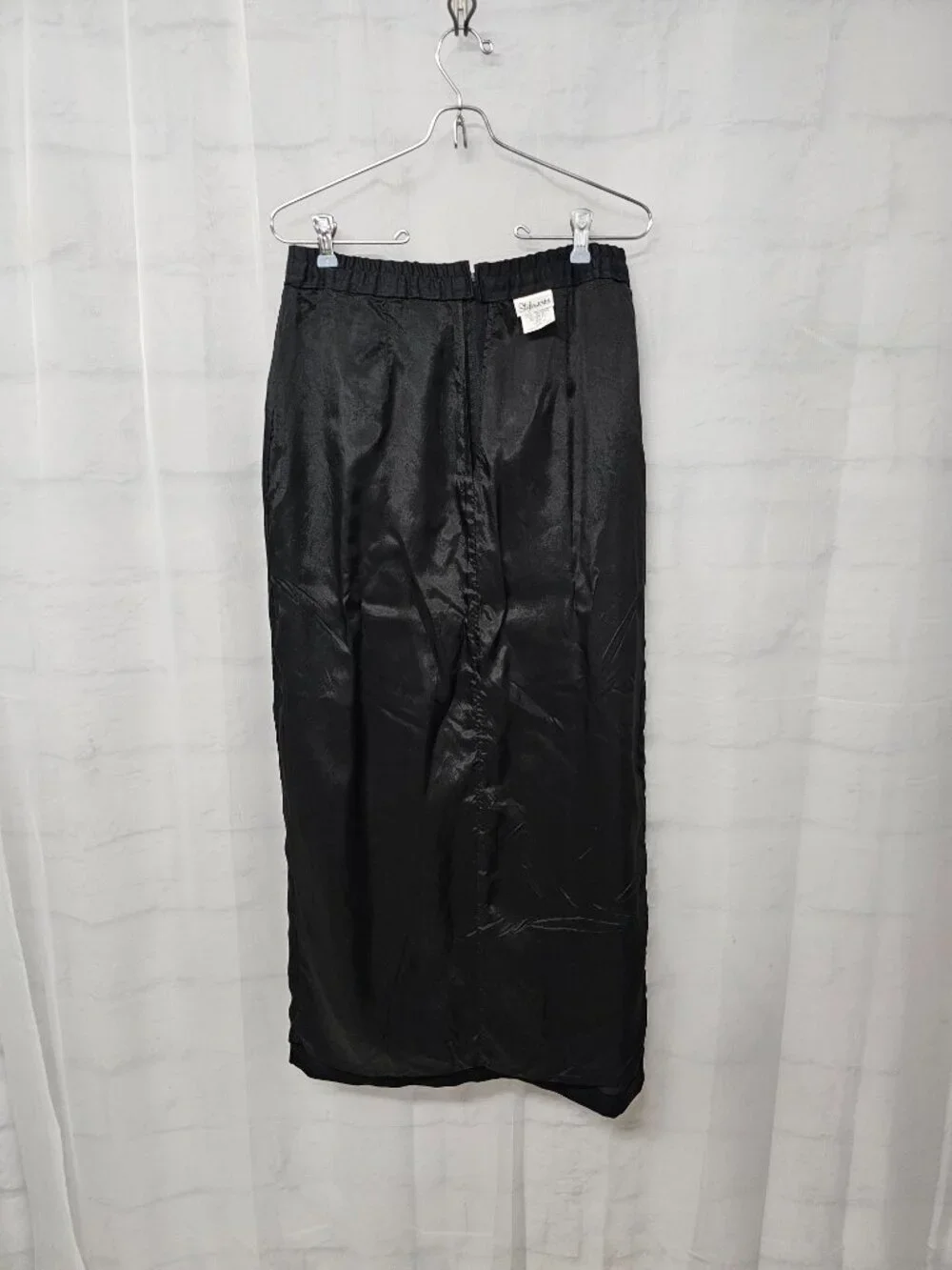Vintage Styleworks Skirt Black Maxi Satin Goth Whimsigoth Formal 14